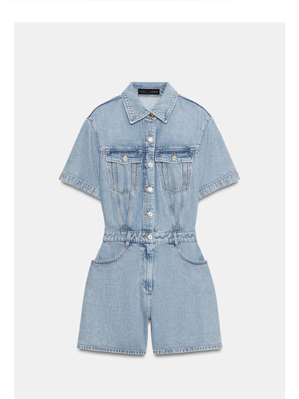ZARA Z1975 SHORT FLOWY DENIM JUMPSUIT